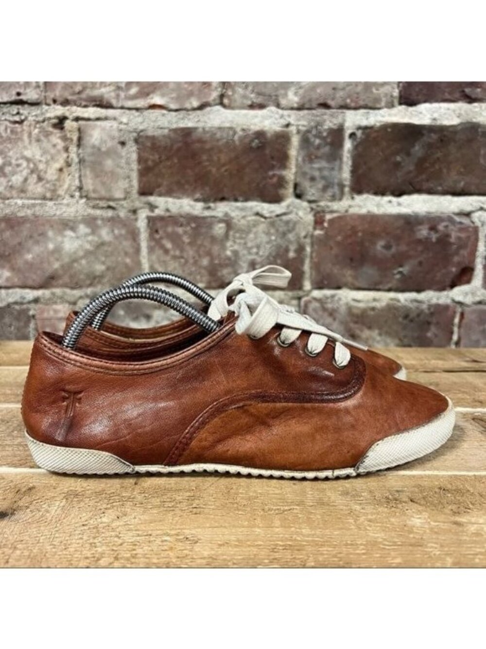 Frye Melanie Low Sneaker Cognac Leather Sz 5.5